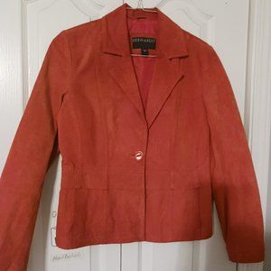 Size: M Orange Suede blazer by Bernado